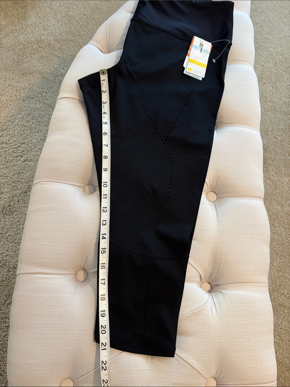 Zella Black Performance Leggings with Perforated Design NWT size XXL - Picture 5 of 8